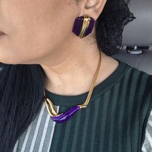 Park Lane Purple and Gold Necklace Set
